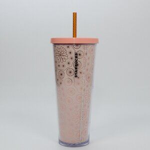 Starbucks Peach Rose Gold 24 oz. Cold Cup Tumbler Venti Floral Succulent Cactus